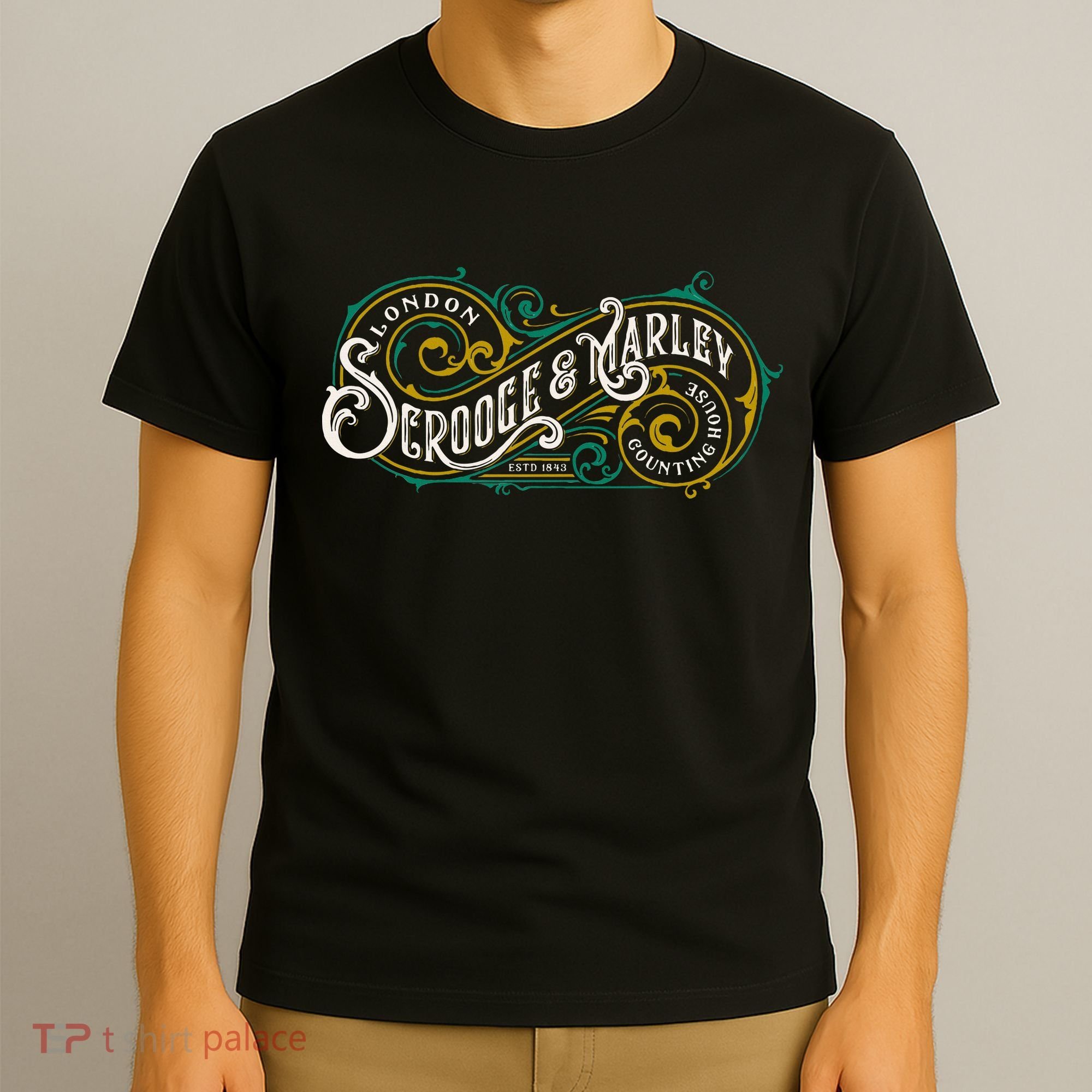 Scrooge And Marley Counting House Christmas Carol Vintage T-Shirt
