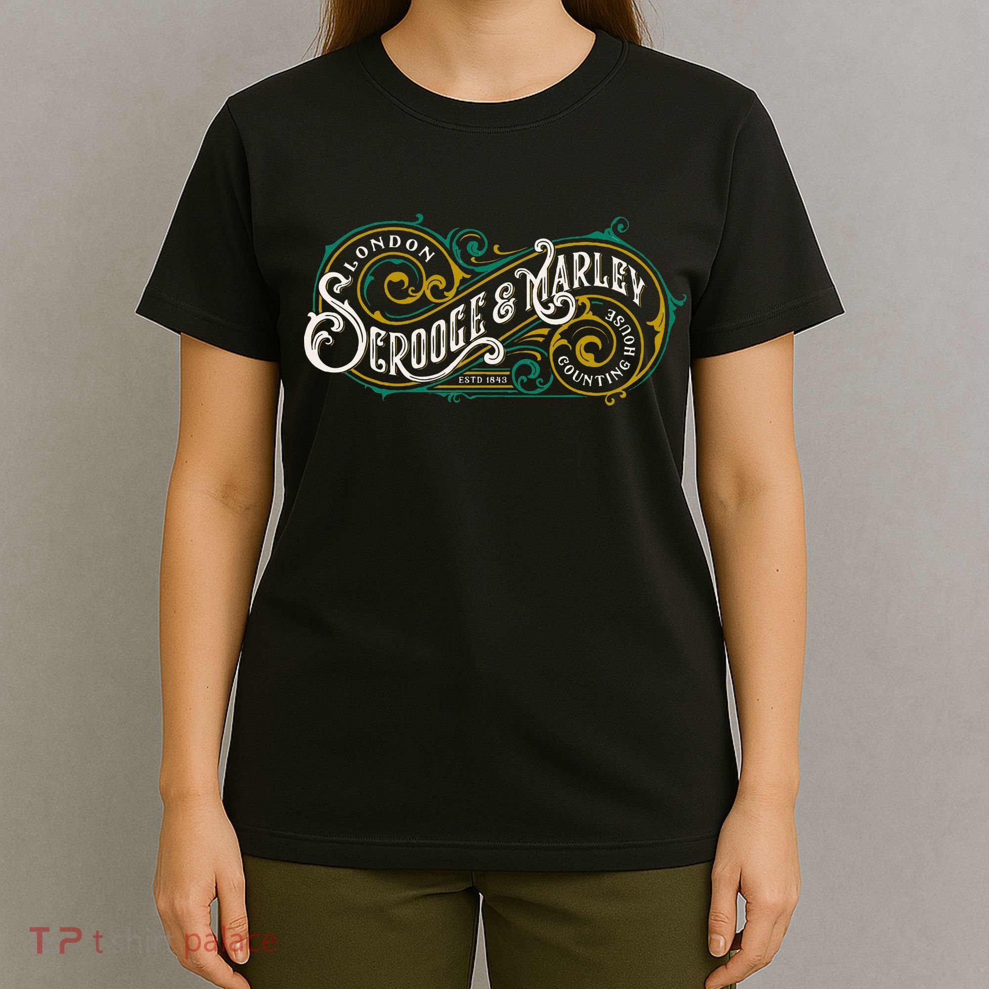 Scrooge And Marley Counting House Christmas Carol Vintage T-Shirt