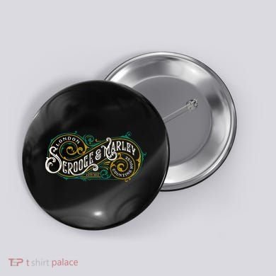 Scrooge And Marley Counting House Christmas Carol Vintage Button