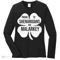 Shenanigans And Malarkey Funny St Patrick's Day Women's Long Sleeve Shirt thumb 0