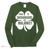 Shenanigans And Malarkey Funny St Patrick's Day Long Sleeve Shirt thumb 0
