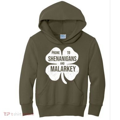 Shenanigans And Malarkey Funny St Patrick's Day Kids Hoodie