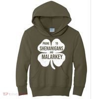 Shenanigans And Malarkey Funny St Patrick's Day Kids Hoodie thumb 0