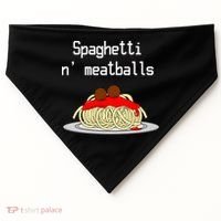 Spaghetti And Meatballs Spaghetti And Meatballs Cool Gift USA-Made Doggie Bandana thumb 0