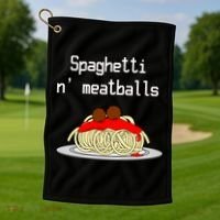 Spaghetti And Meatballs Spaghetti And Meatballs Cool Gift Golf Towel thumb 1