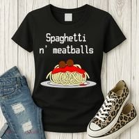 Spaghetti And Meatballs Spaghetti And Meatballs Cool Gift Women's T-Shirt thumb 3