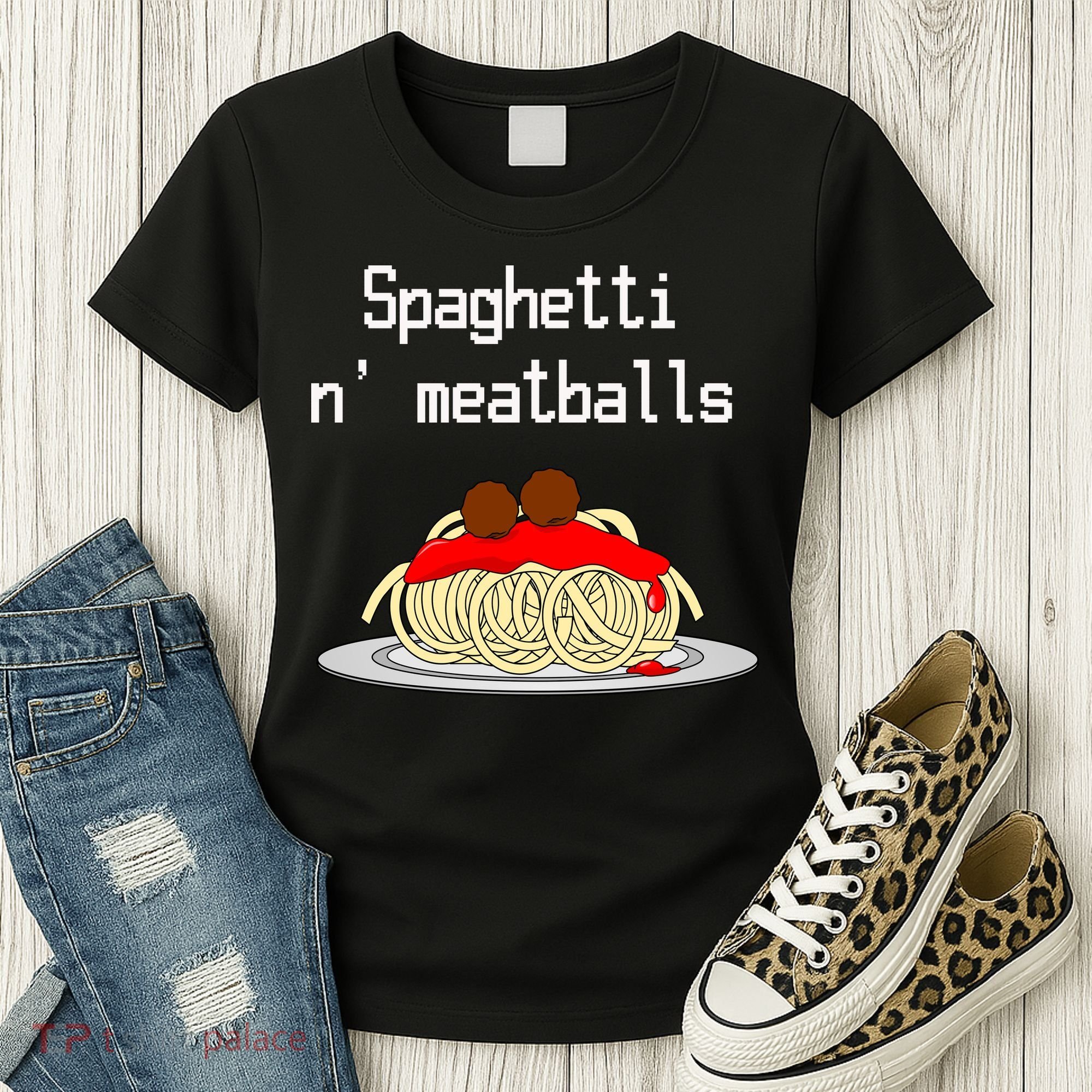 Spaghetti And Meatballs Spaghetti And Meatballs Cool Gift Women's T-Shirt