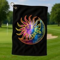 Sun And Moon Mystical Classic Golf Towel thumb 1