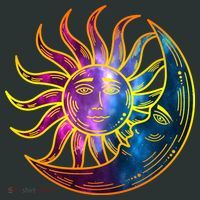 Sun And Moon Mystical Classic Button thumb 1