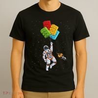 Space Astronaut Master Builder Funny Building Blocks Bricks T-Shirt thumb 3