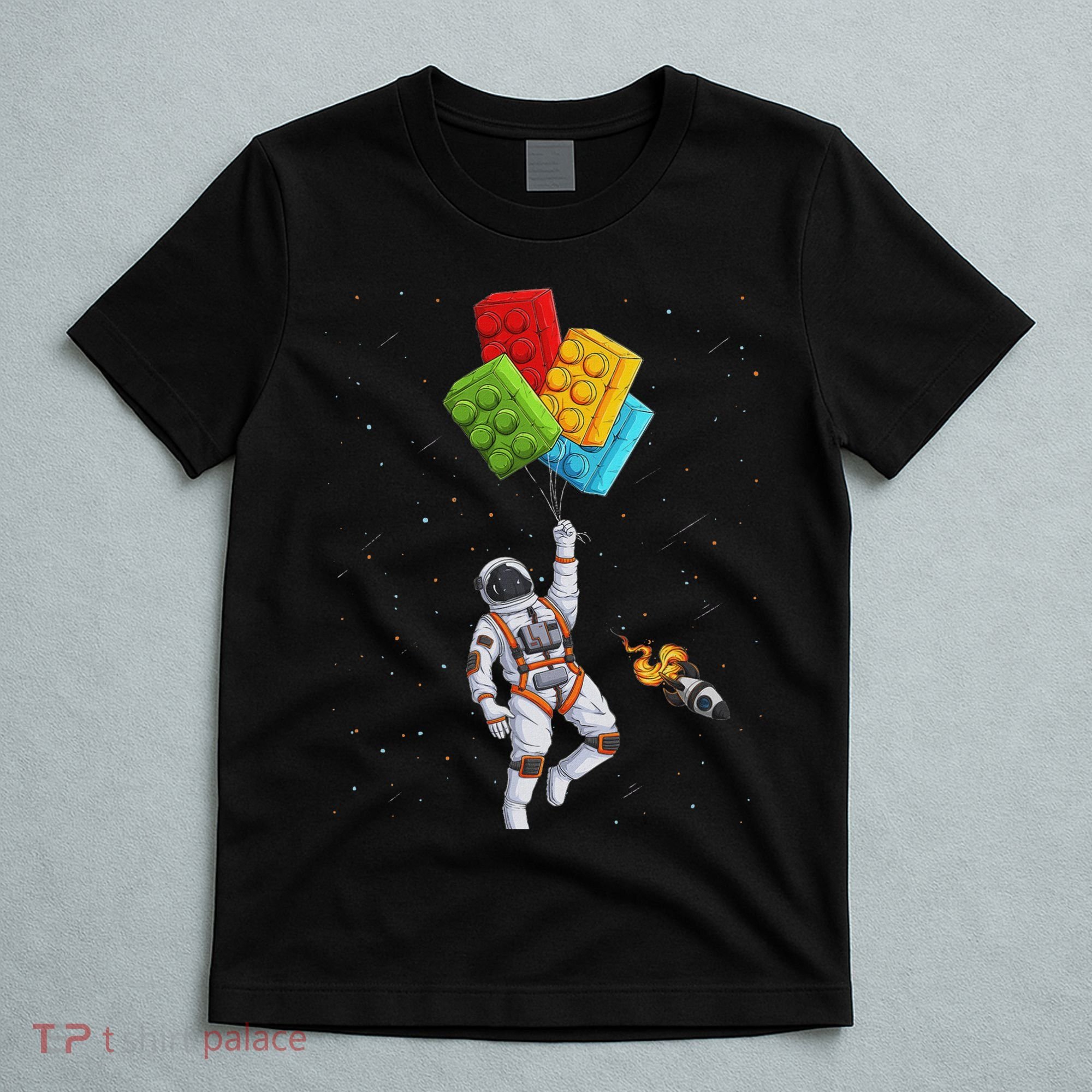 Space Astronaut Master Builder Funny Building Blocks Bricks T-Shirt