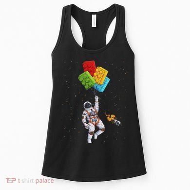 Space Astronaut Master Builder Funny Building Blocks Bricks Women's Tank Top
