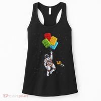 Space Astronaut Master Builder Funny Building Blocks Bricks Women's Tank Top thumb 0