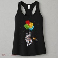 Space Astronaut Master Builder Funny Building Blocks Bricks Women's Tank Top thumb 3