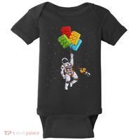 Space Astronaut Master Builder Funny Building Blocks Bricks Baby Bodysuit thumb 0