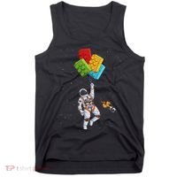 Space Astronaut Master Builder Funny Building Blocks Bricks Tank Top thumb 0