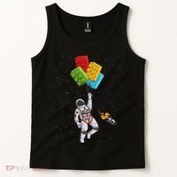 Space Astronaut Master Builder Funny Building Blocks Bricks Tank Top thumb 2