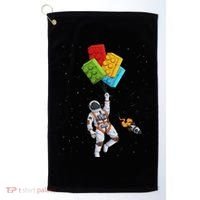 Space Astronaut Master Builder Funny Building Blocks Bricks Golf Towel thumb 0