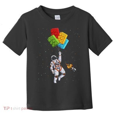 Space Astronaut Master Builder Funny Building Blocks Bricks Toddler T-Shirt