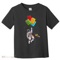 Space Astronaut Master Builder Funny Building Blocks Bricks Toddler T-Shirt thumb 0