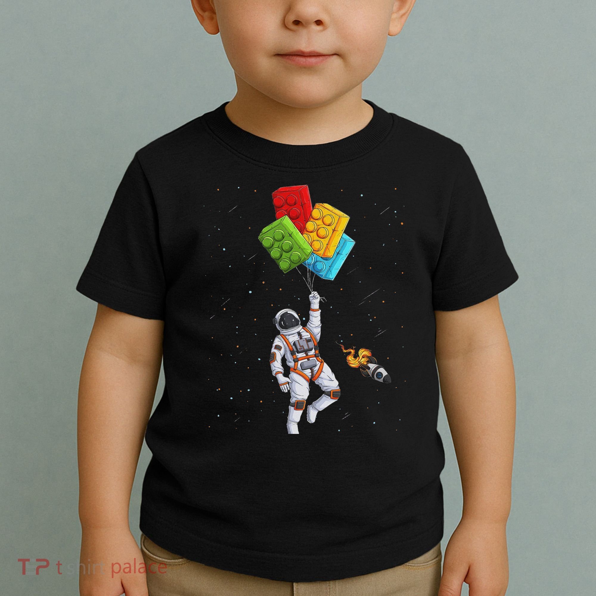 Space Astronaut Master Builder Funny Building Blocks Bricks Toddler T-Shirt