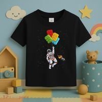 Space Astronaut Master Builder Funny Building Blocks Bricks Toddler T-Shirt thumb 3