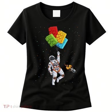Space Astronaut Master Builder Funny Building Blocks Bricks Women's T-Shirt