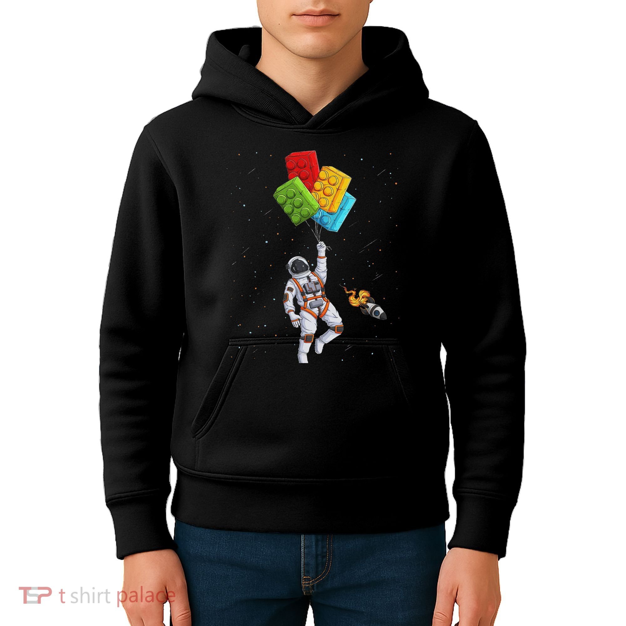 Space Astronaut Master Builder Funny Building Blocks Bricks Kids Hoodie