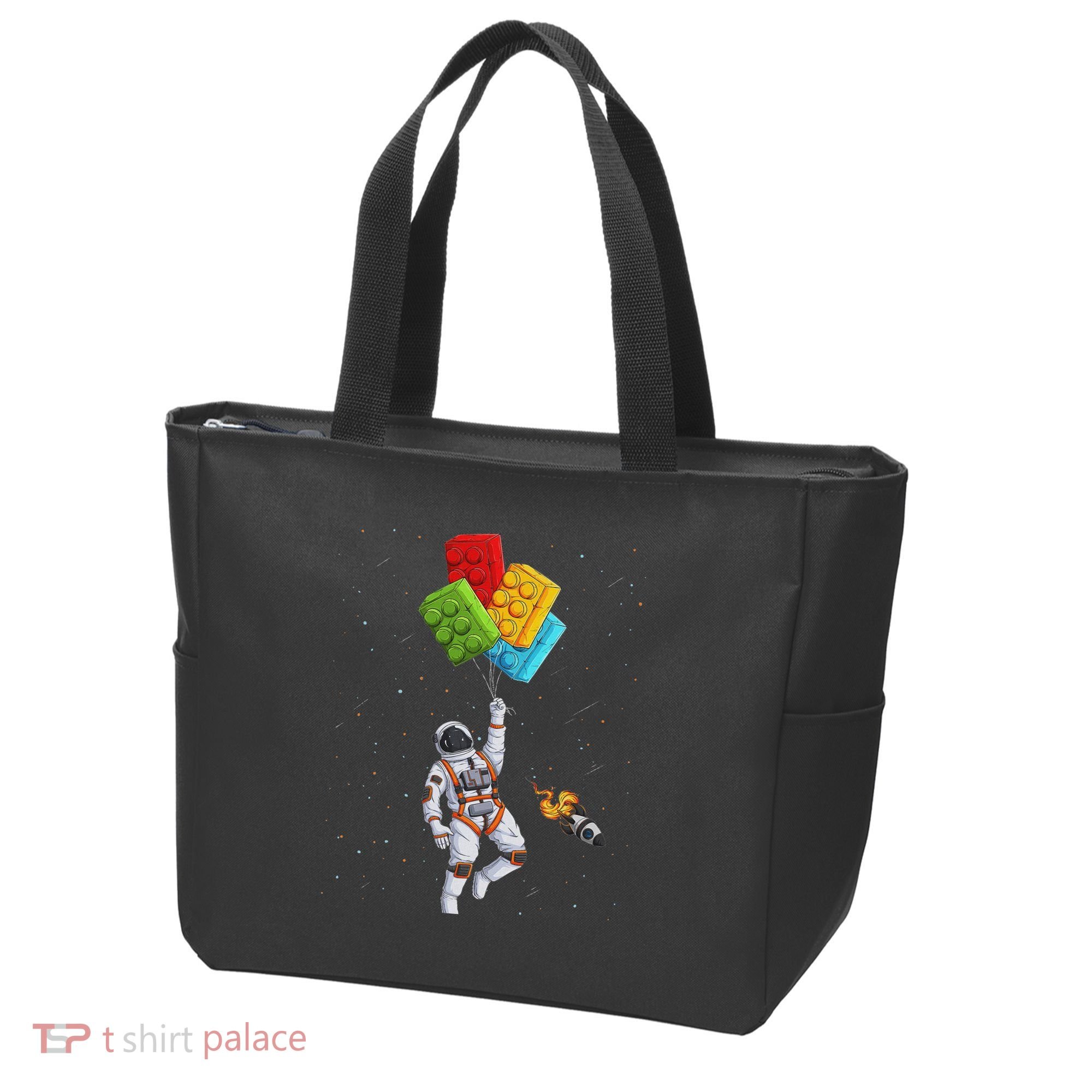 Space Astronaut Master Builder Funny Building Blocks Bricks Tote Bag