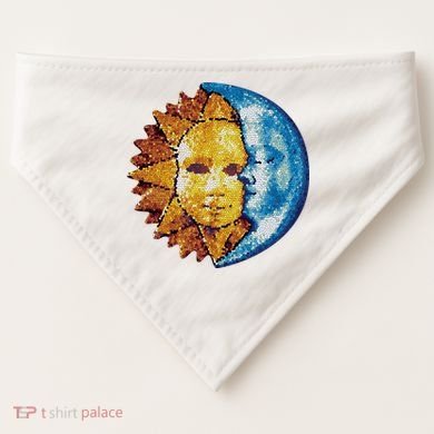 Sun And Moon Mosaic Astrology USA-Made Doggie Bandana