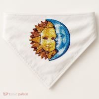 Sun And Moon Mosaic Astrology USA-Made Doggie Bandana thumb 0