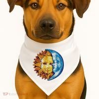 Sun And Moon Mosaic Astrology USA-Made Doggie Bandana thumb 1