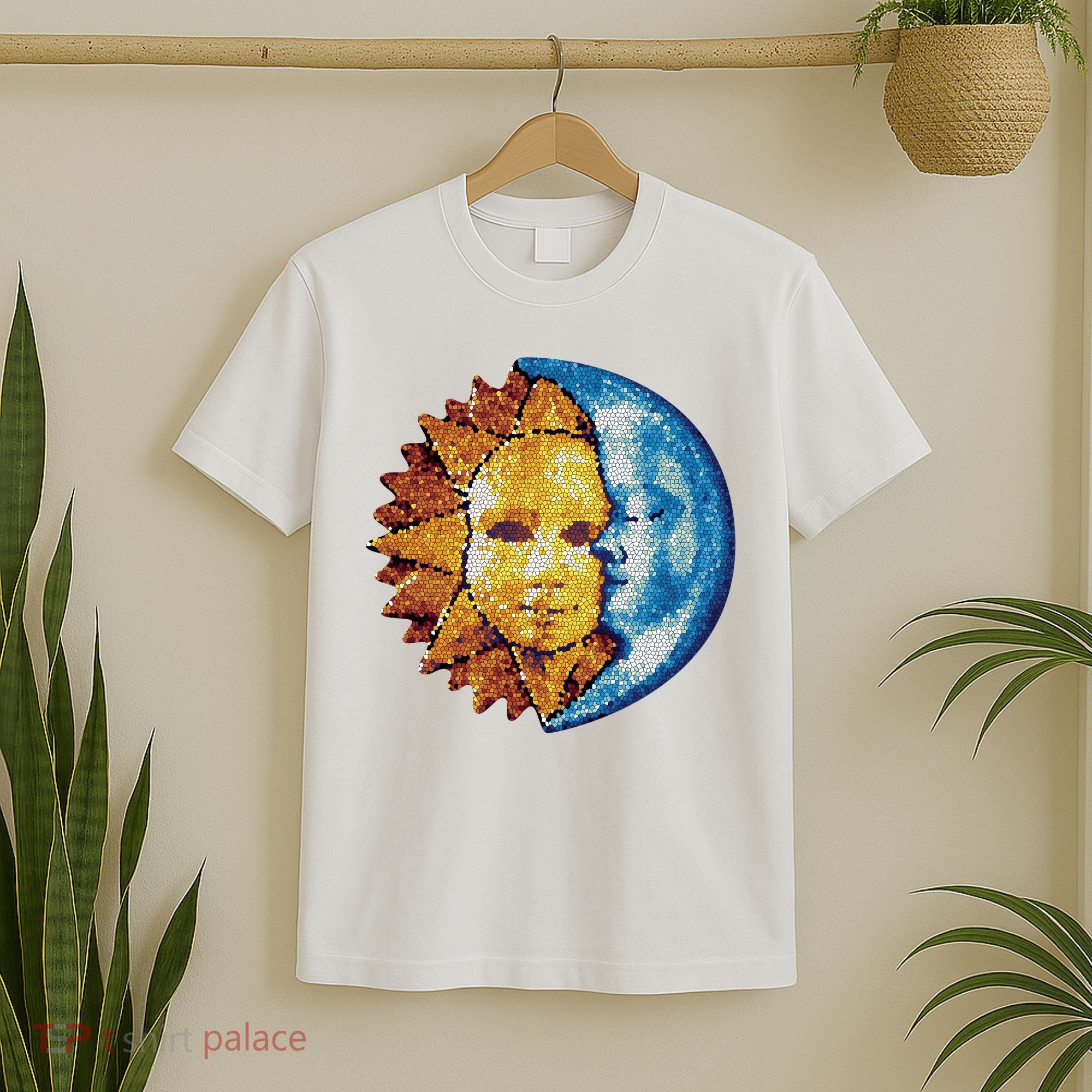 Sun And Moon Mosaic Astrology T-Shirt