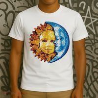 Sun And Moon Mosaic Astrology T-Shirt thumb 3