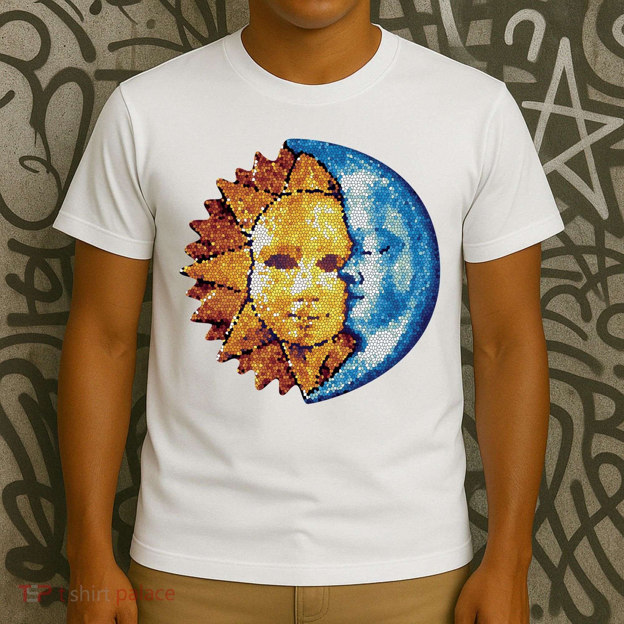Sun And Moon Mosaic Astrology T-Shirt