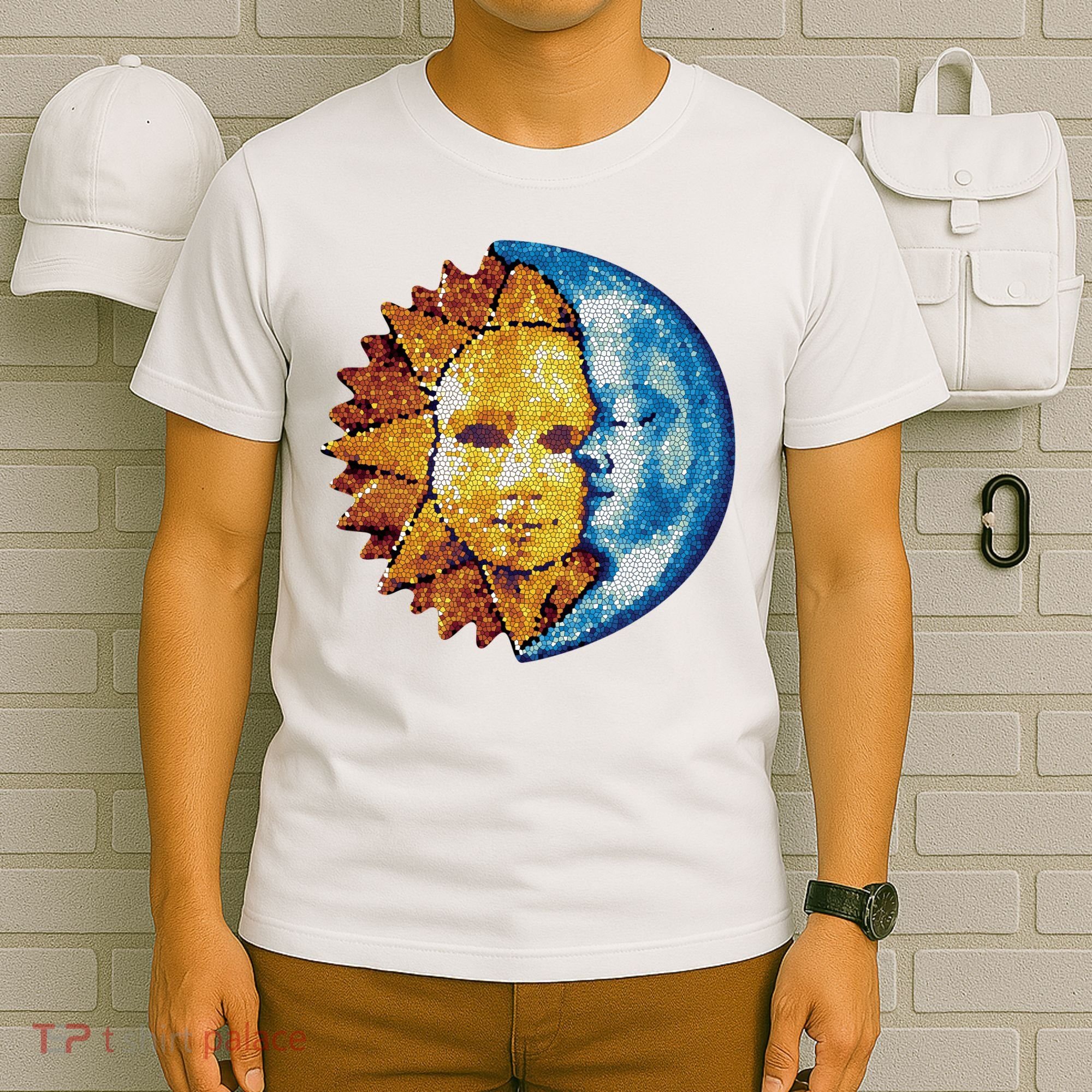 Sun And Moon Mosaic Astrology T-Shirt