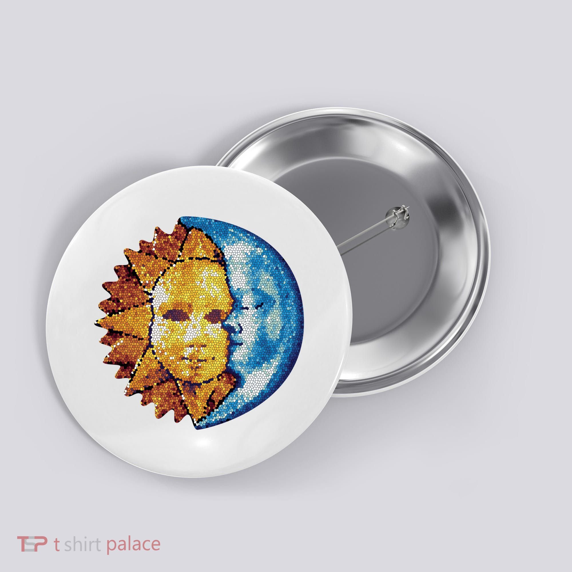 Sun And Moon Mosaic Astrology Button