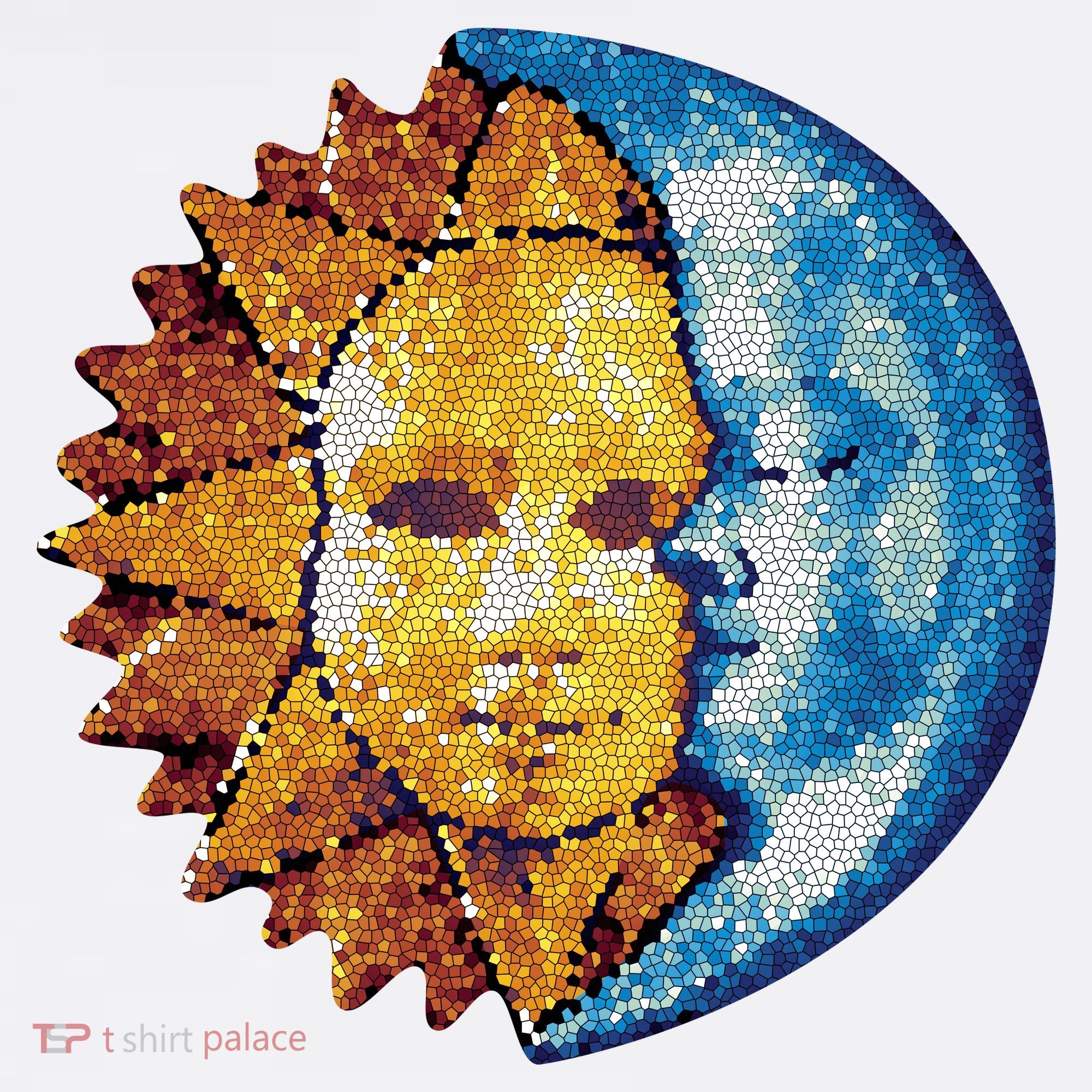 Sun And Moon Mosaic Astrology Button