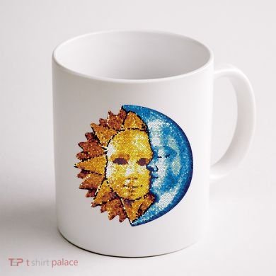 Sun And Moon Mosaic Astrology Coffee Mug back