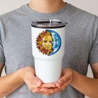 Sun And Moon Mosaic Astrology Tumbler thumb 2