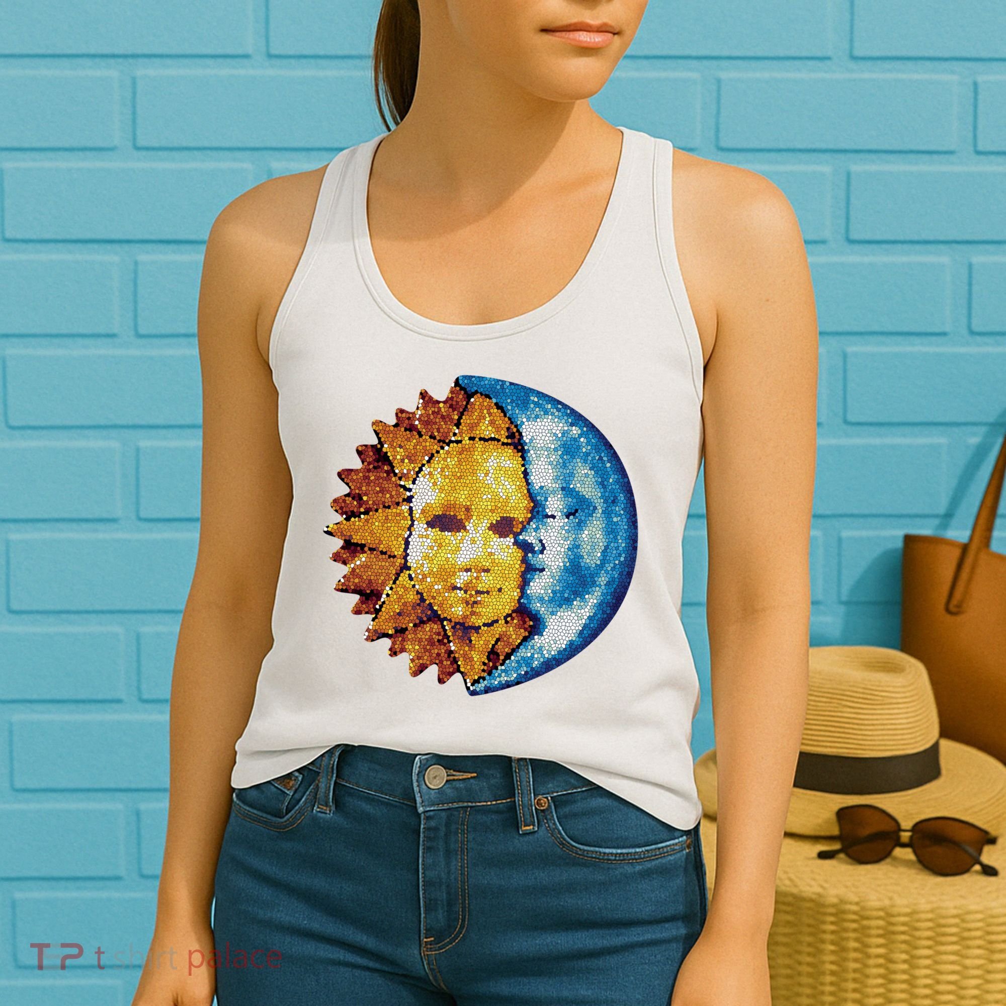 Sun And Moon Mosaic Astrology Women's Tank Top