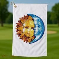 Sun And Moon Mosaic Astrology Golf Towel thumb 1