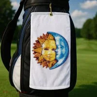 Sun And Moon Mosaic Astrology Golf Towel thumb 2