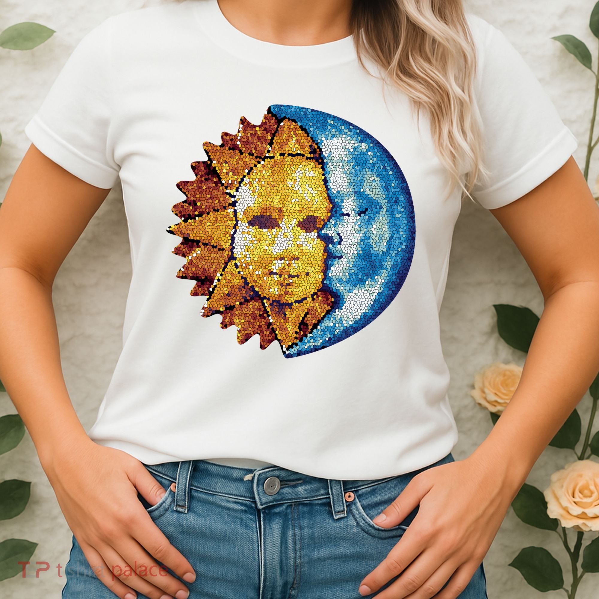 Sun And Moon Mosaic Astrology Women's T-Shirt