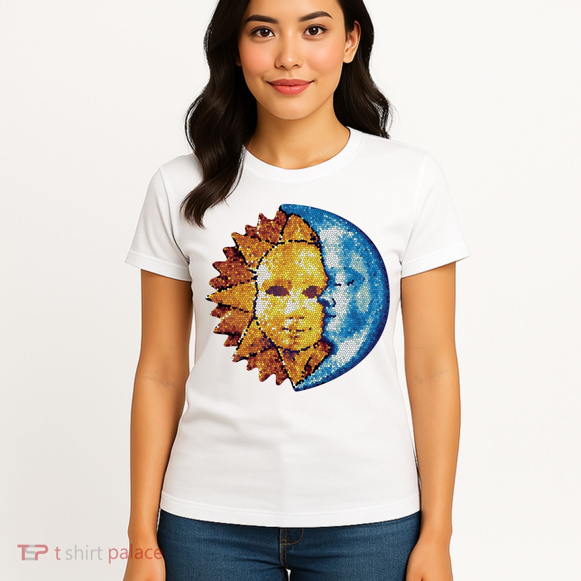 Sun And Moon Mosaic Astrology Women's T-Shirt
