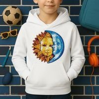 Sun And Moon Mosaic Astrology Kids Hoodie thumb 2