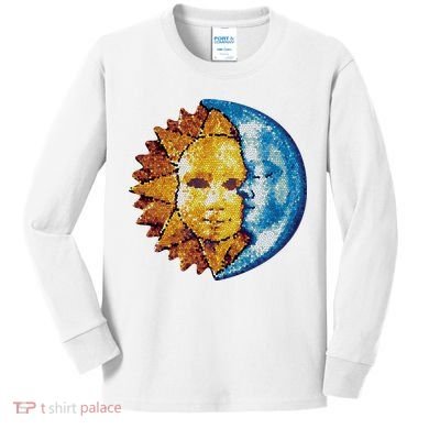Sun And Moon Mosaic Astrology Kids Long Sleeve Shirt