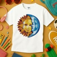 Sun And Moon Mosaic Astrology Kids T-Shirt thumb 3