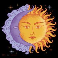 Sun And Moon Sky USA-Made Doggie Bandana thumb 2