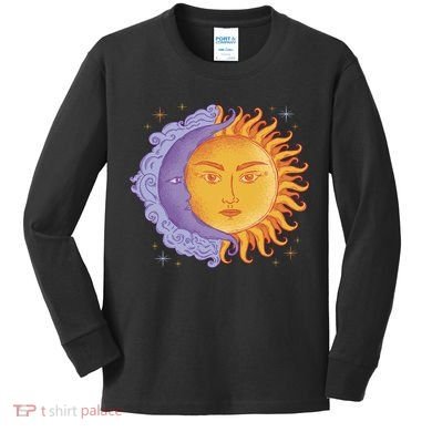 Sun And Moon Sky Kids Long Sleeve Shirt